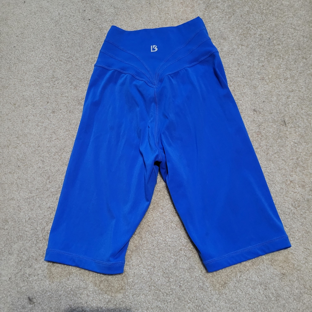 BuffBunny Siren Cross Waist (XS) H2O Blue 8.5in Length Athletic Biker Shorts